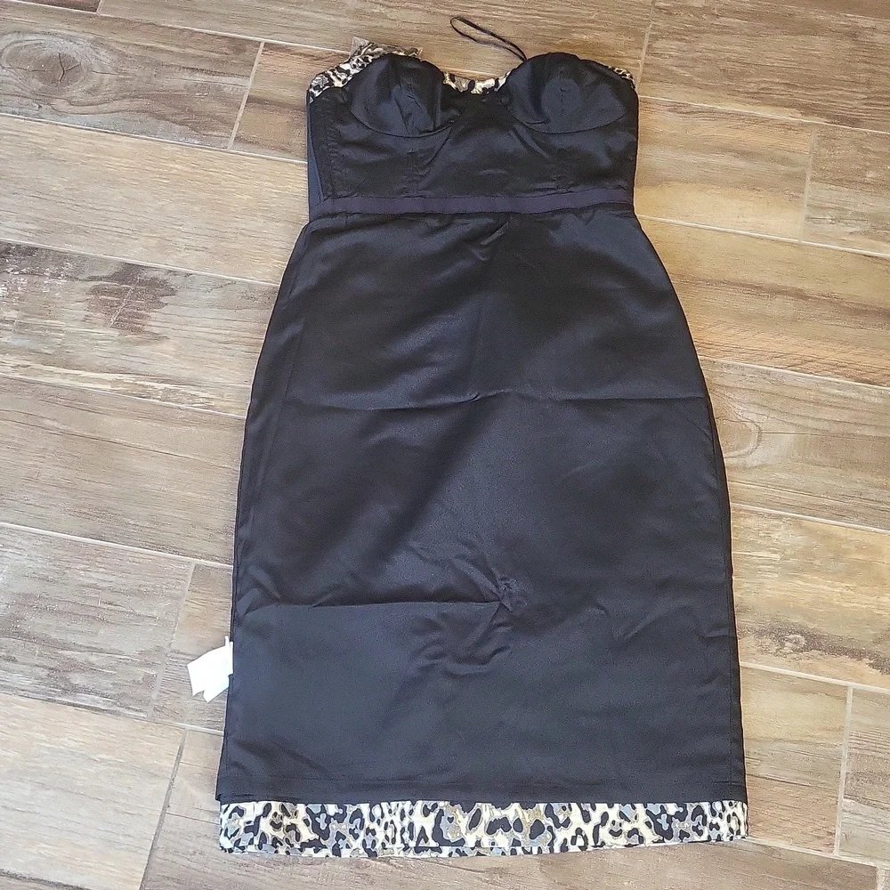 J. Crew Collection Animal Print Optional Spaghetti Strap Strapless Dress, Size 0 - Picture 13 of 16